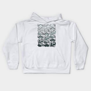 Monochromatic Dinosaurs Kids Hoodie